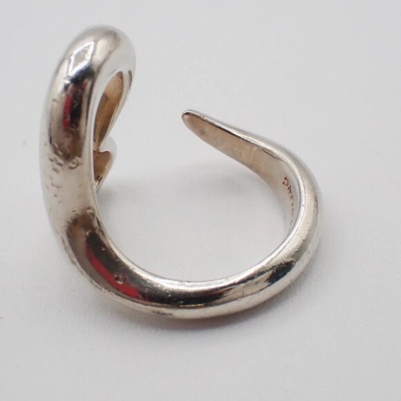 Tiffany & Co. Logo Open Heart Ring US 6 Silver 925 Elsa Peretti - Picture 8 of 8